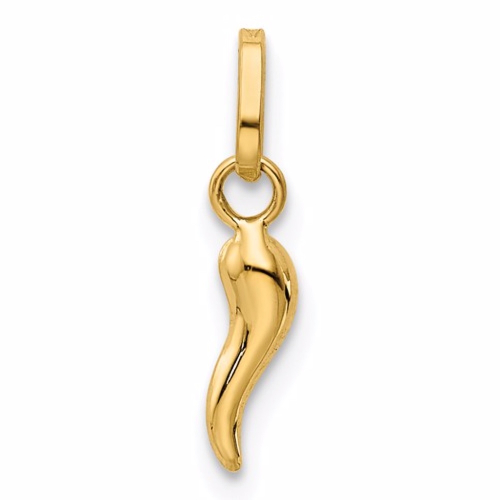 14k Italian Horn Charm - Picture 2 of 5